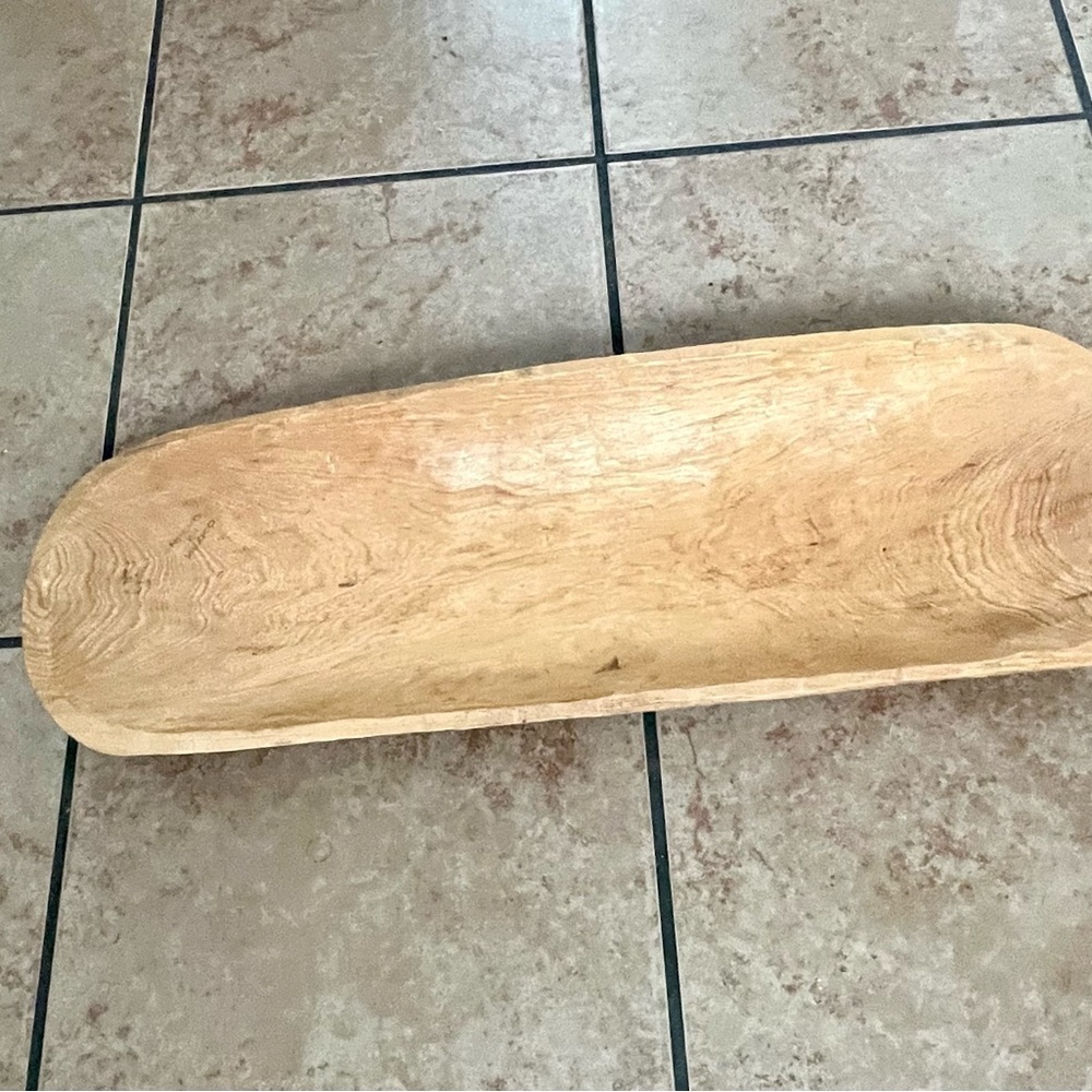 Rustic Wooden Dough Bowl 23 inches long